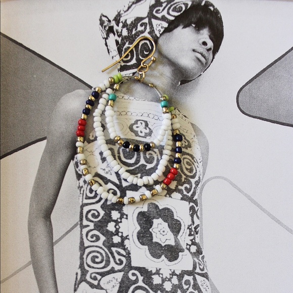 Multicolored Beaded Earrings - Picture 2 of 2